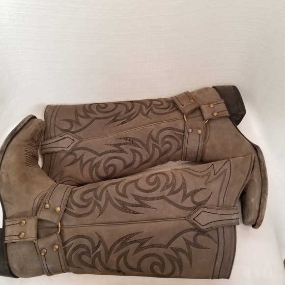 Old Gringo Grey Lanachaz Tall Cowboy Boots 7 - Picture 4 of 8